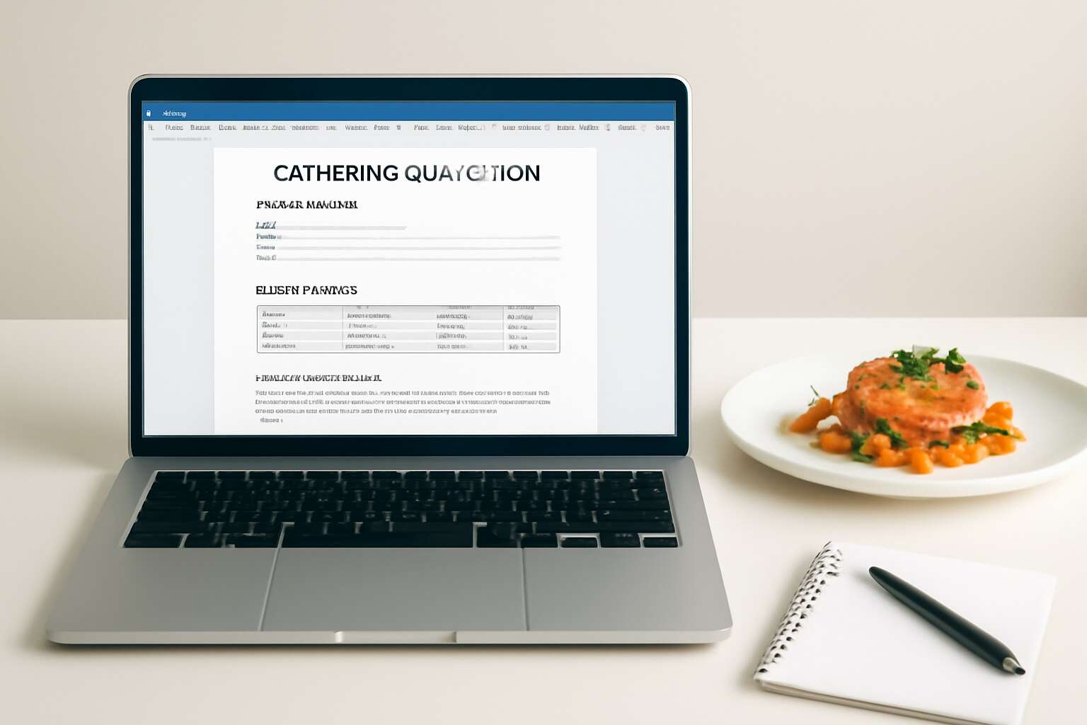 catering quotation template word