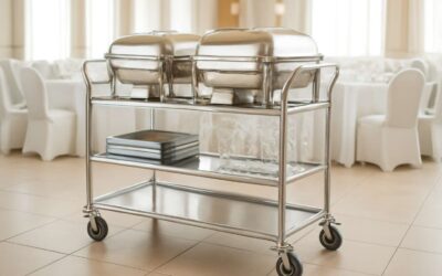 Elevate Your Event with a stylish catering trolley on wheels.